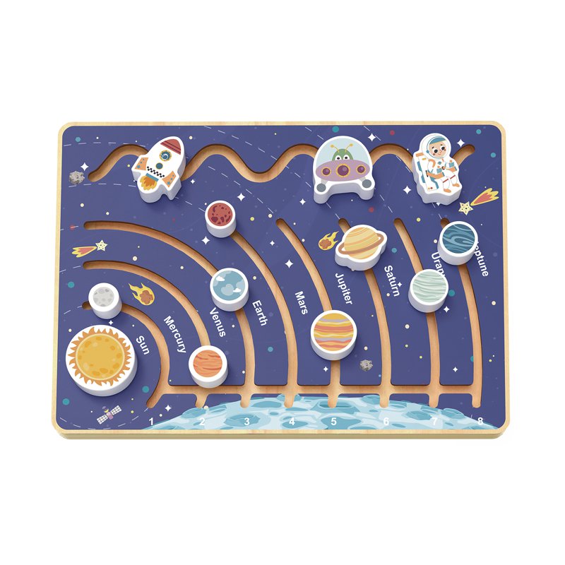 Tookytoy Educative Learning Wooden Space Maze Activity Toy