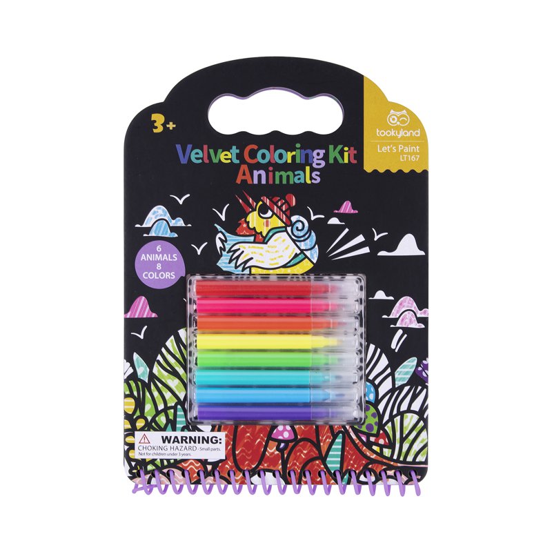 Tookyland Velvet Colouring Kit (Animals)