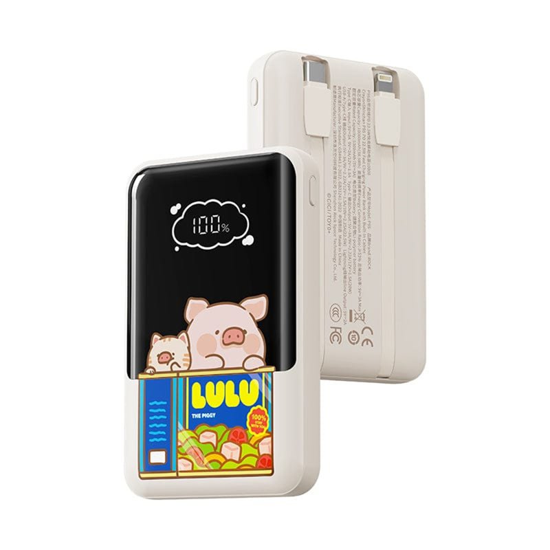 ROCK Lulu The Piggy 10000MAH Power Bank With Built In Cables 1 S