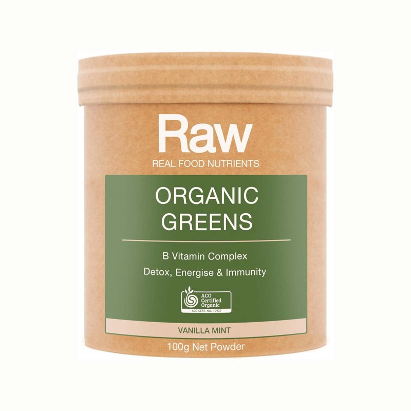 Amazonia Raw Organic Greens Powder Vanilla Mint