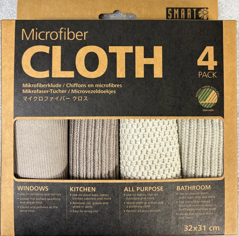 Smart Microfiber System Cleaning Cloth - Grey/Grey 4 S