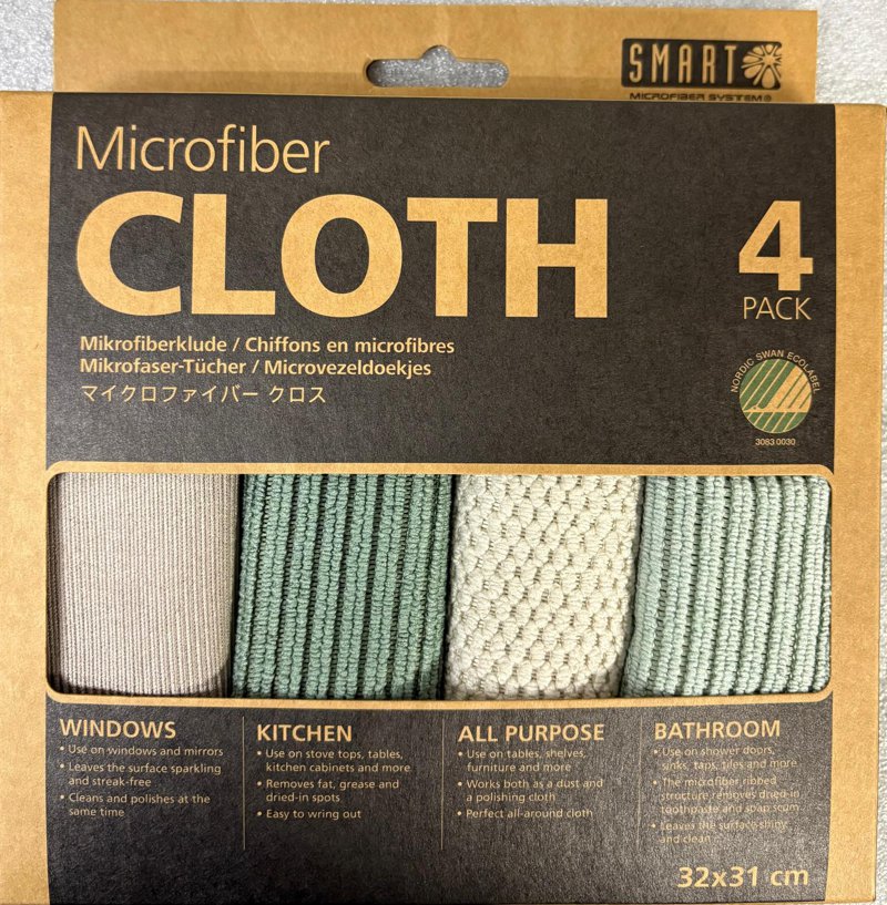 Smart Microfiber System Cleaning Cloth - Grey/Green 4 S