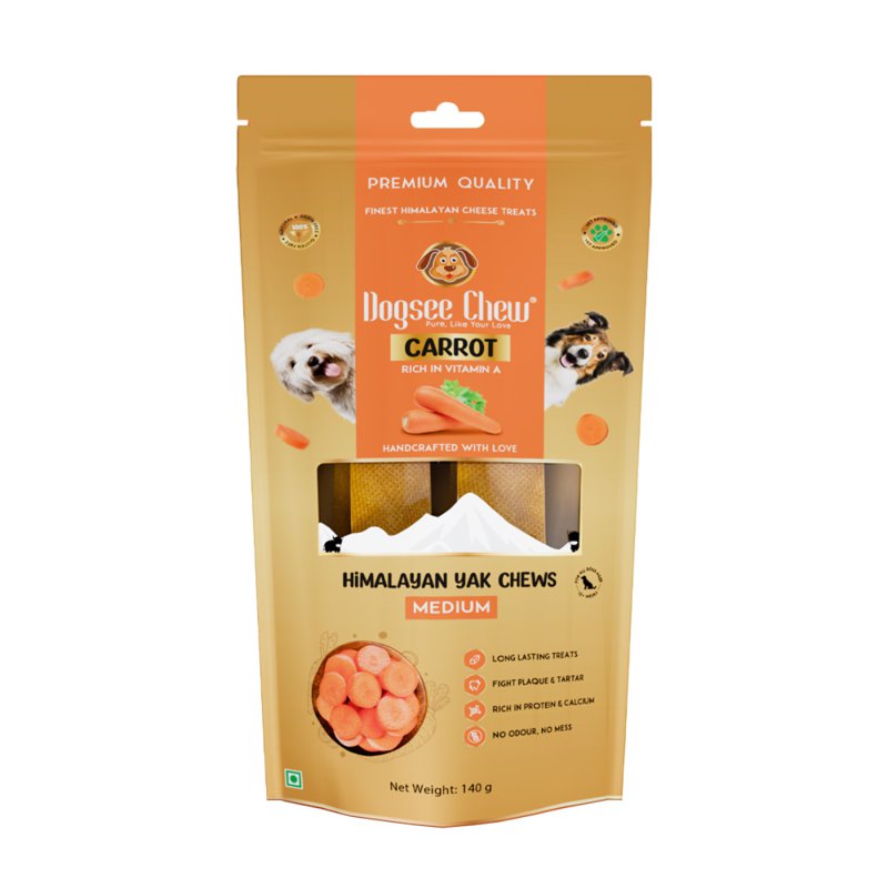 Dogsee Chew Carrot Himalayan Yak Cheese Chews Medium
