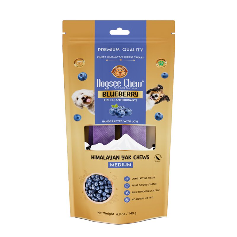 Dogsee Chew Blueberry Himalayan Yak Cheese Chews Medium