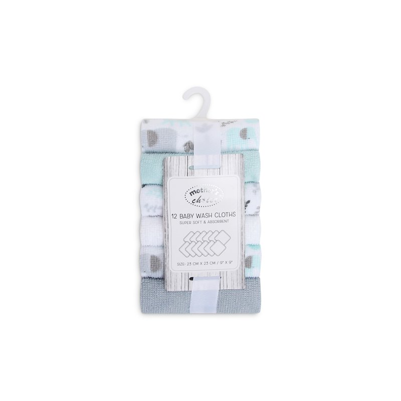 Mother's Choice Wash Cloth Set - Mint Elly