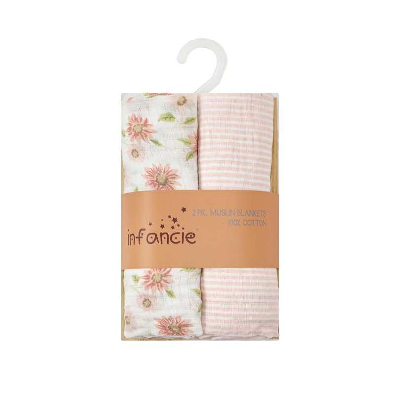 Infancie 2-Pc Muslin Receiver - Flora