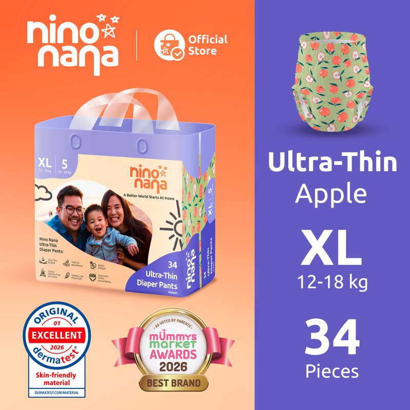 Nino Nana Ultra-Thin Diaper Pants [Single Pack] XL (12- )