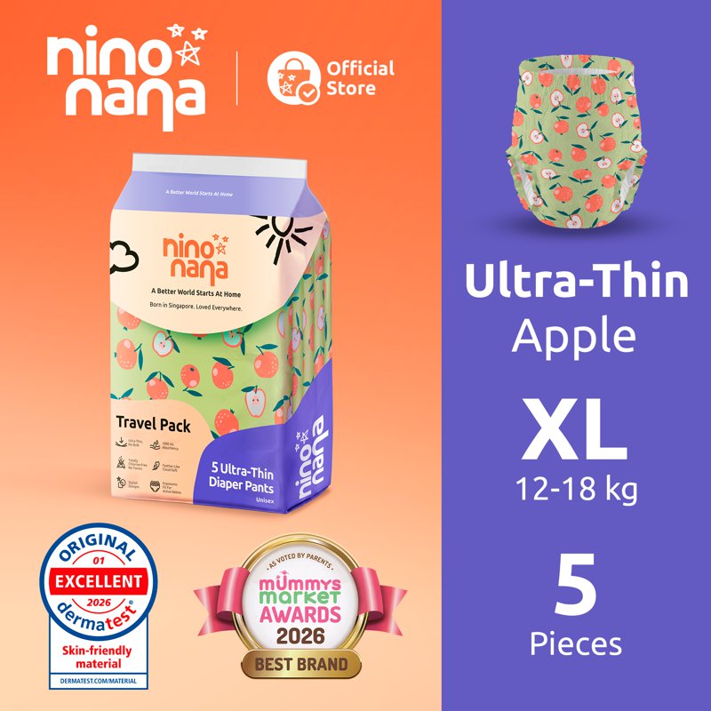Nino Nana Ultra-Thin Diaper Pants Travel Pack - XL (12- )