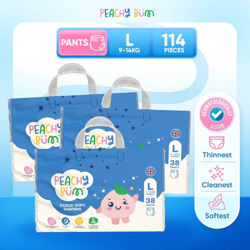[CTN] Peachy Bum Cloud Soft Pant Diapers - Large 114 S