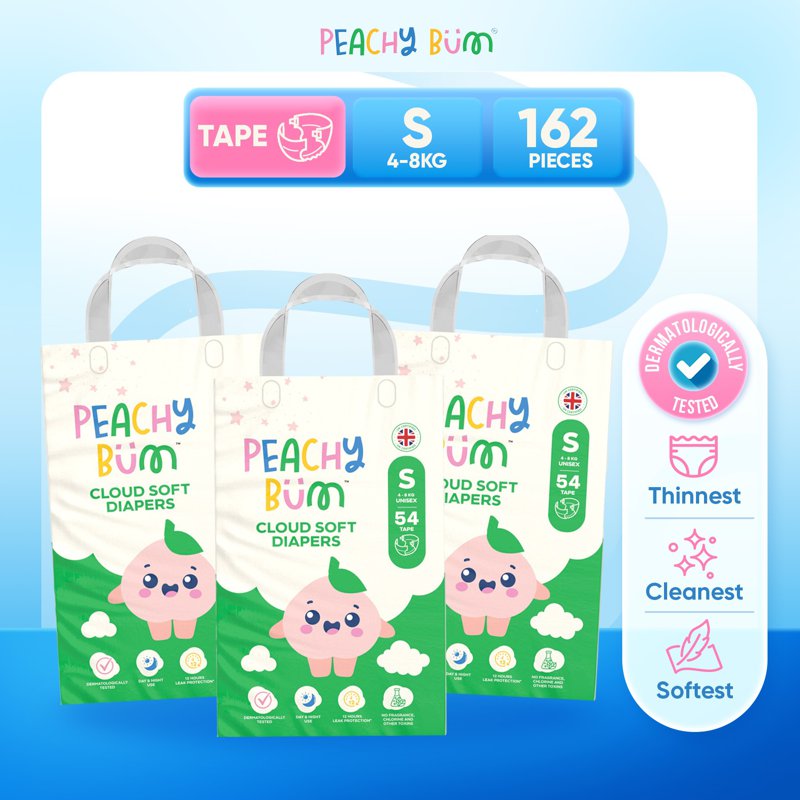 [CTN] Peachy Bum Cloud Soft Tape Diapers - Small 162 S