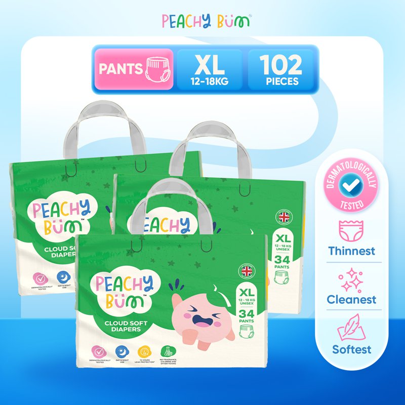 [CTN] Peachy Bum Cloud Soft Pant Diapers - XL 102 S