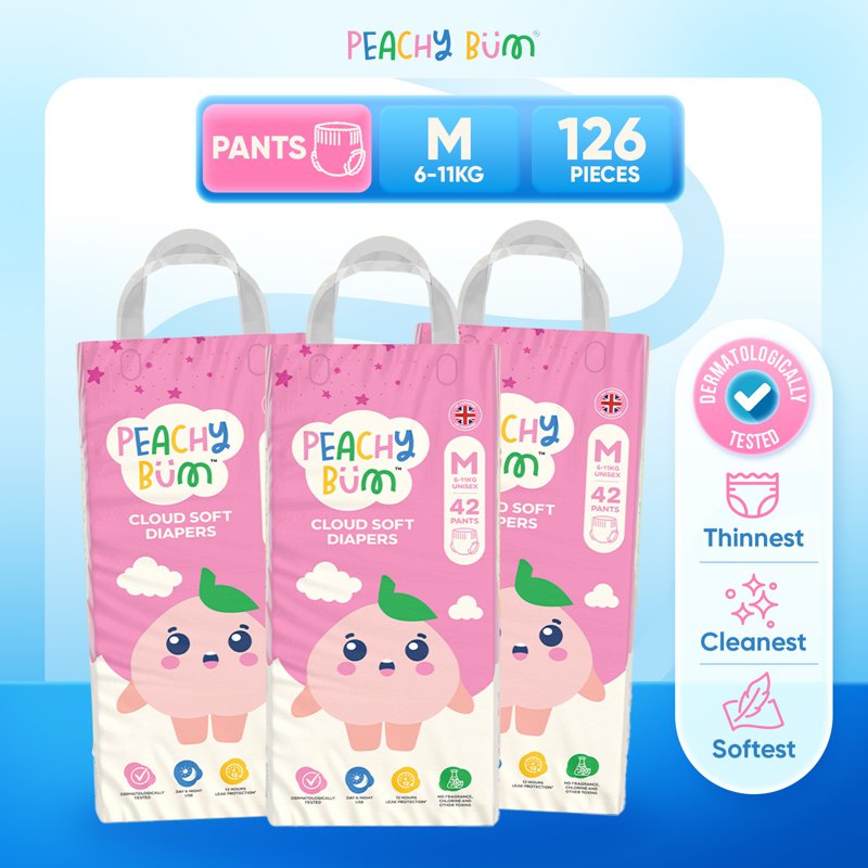 [CTN] Peachy Bum Cloud Soft Pant Diapers - Medium 126 S