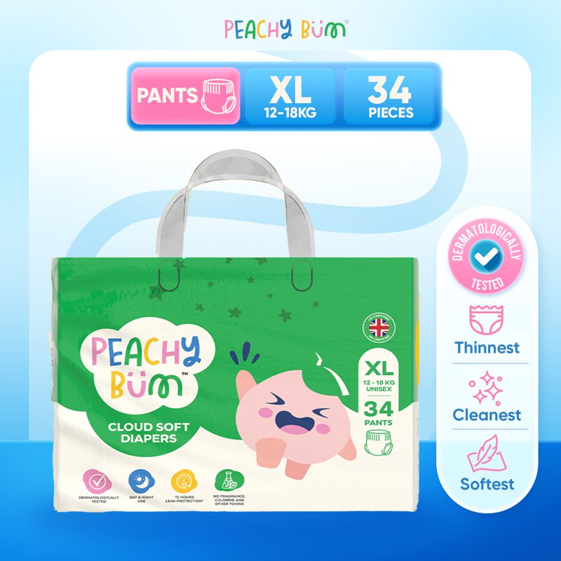 Peachy Bum Cloud Soft Pant Diapers Single - XL 34 S