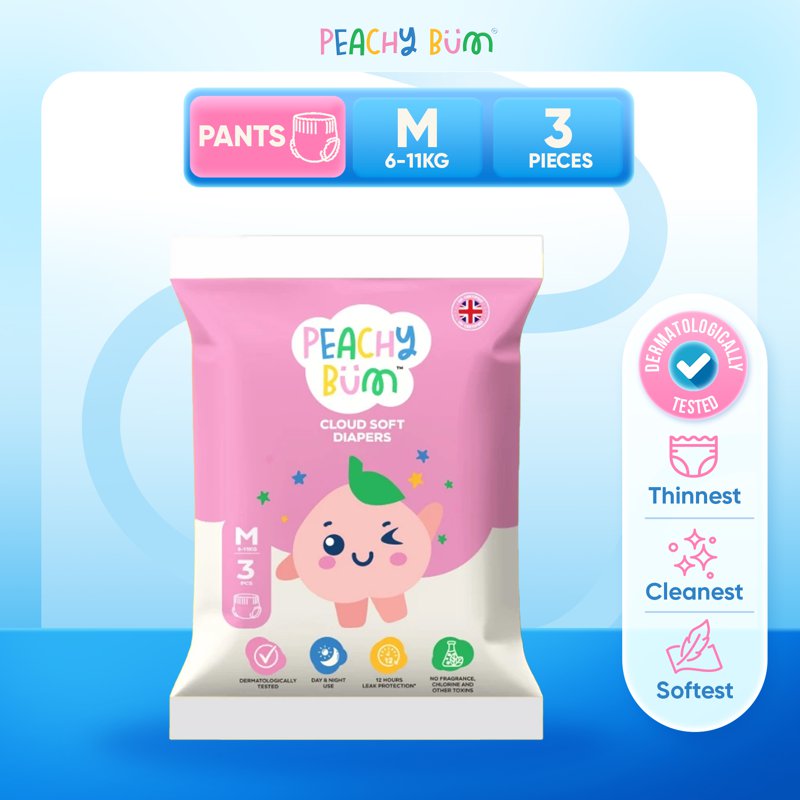 Peachy Bum Cloud Soft Pant Diapers Trial Pack - Medium 3 S