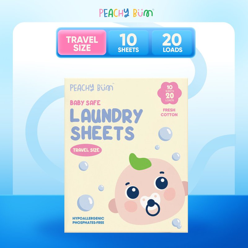 Peachy Bum Baby Safe Laundry Sheets - Travel Pack 10 S