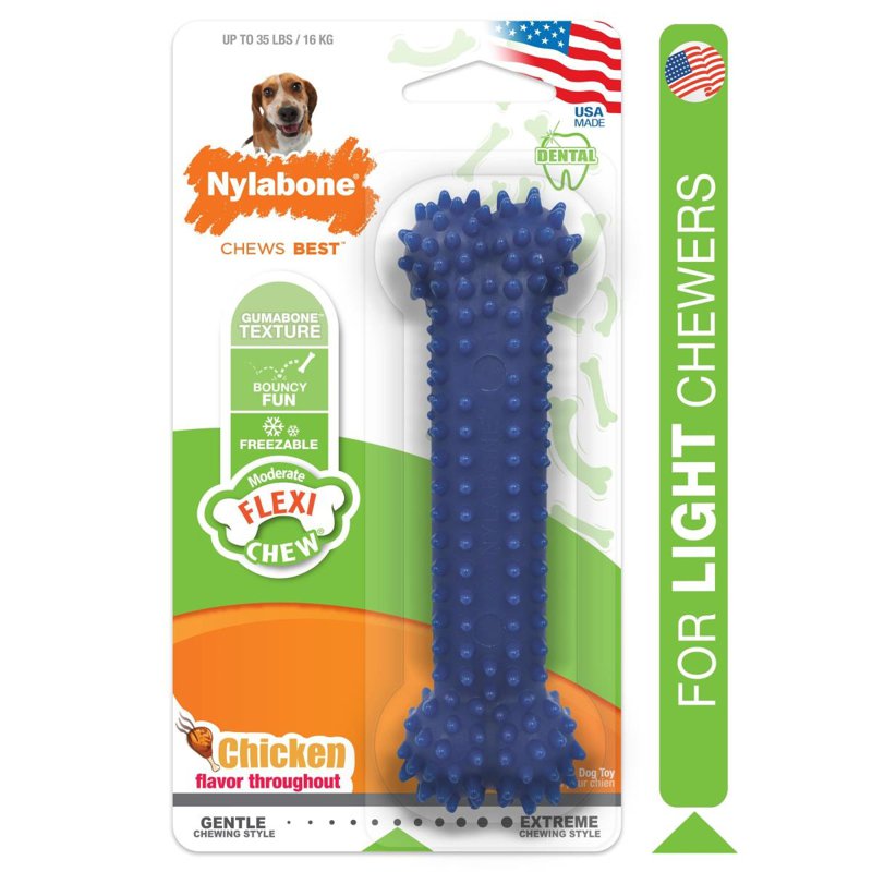 Nylabone Moderate Chew Textured Dog Dental Chew Toy Wolf 1 S