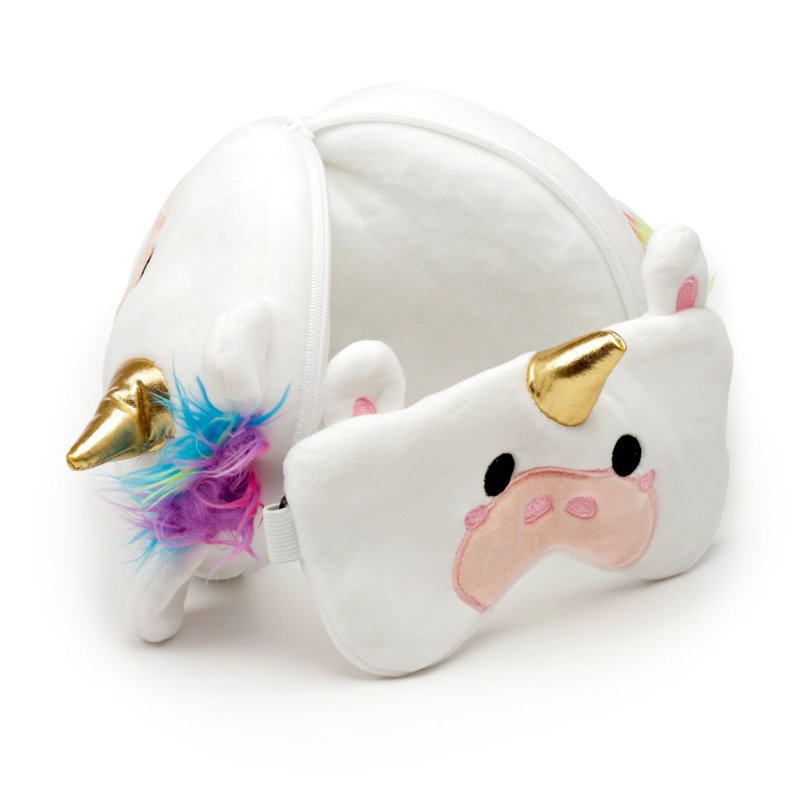 Relaxeazzz Kids Travel Pillow & Eye Mask - Unicorn