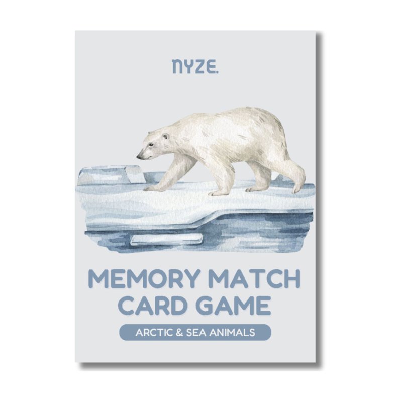 NYZE Memory Match Playing Cards - Arctic & Sea Animals