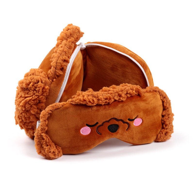 Relaxeazzz Kids Travel Pillow & Eye Mask - Gigi the Poodle