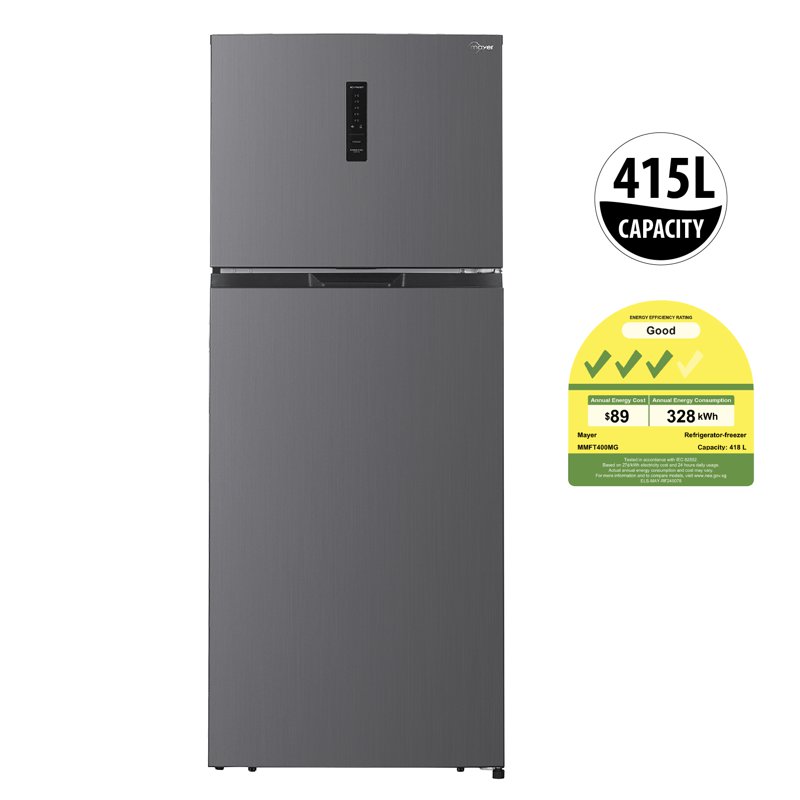 Mayer 2-Door Top Mount Freezer Fridge MMFT400MG