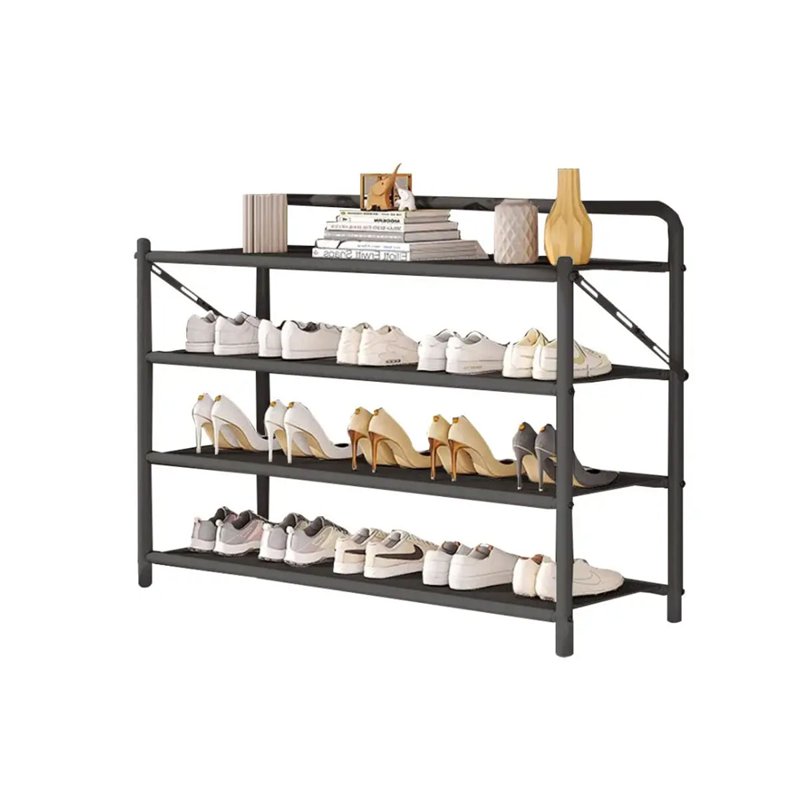 MELANTHE Foldable Shoe Rack, Black (4T) 1 S