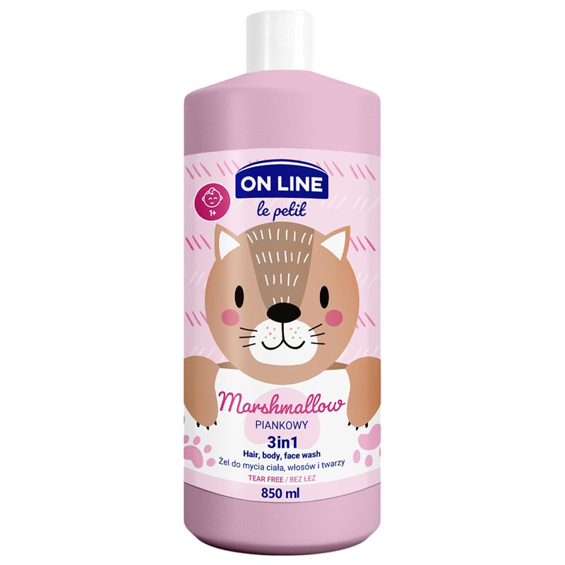 On Line Kids Hair, Body & Face Wash - Marshmallow