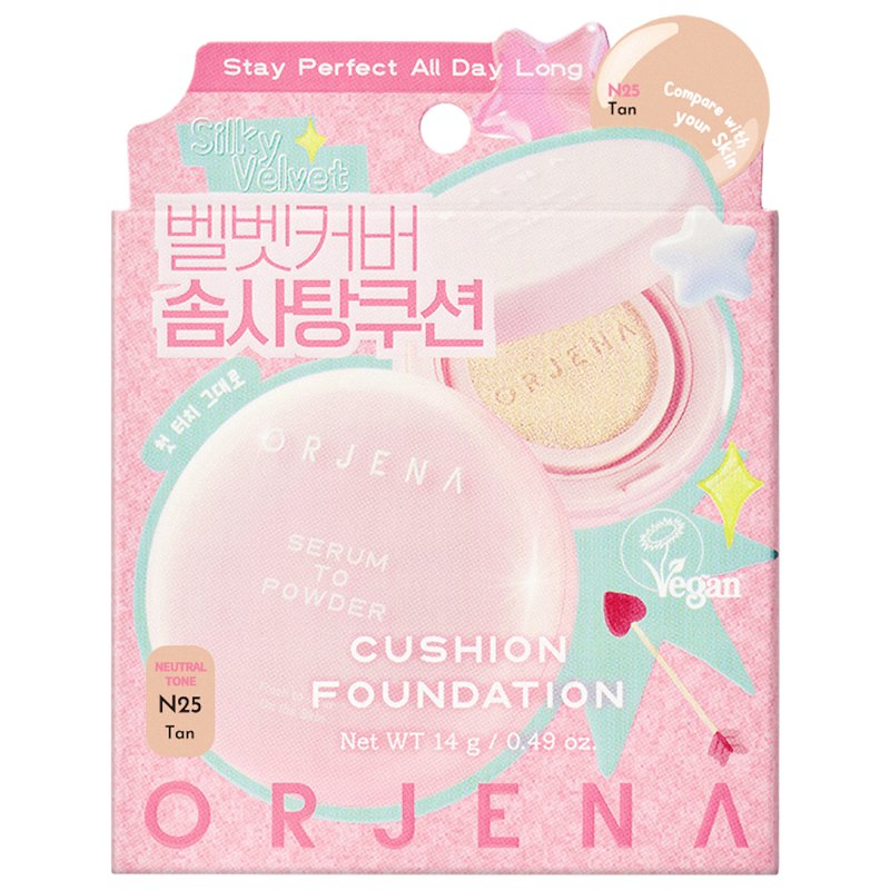 Orjena Serum To Powder Cushion Foundation - N25 Tan