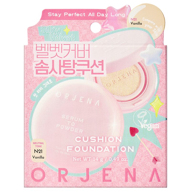 Orjena Serum To Powder Cushion Foundation - N21 Vanilla