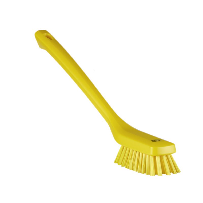 Vikan Narrow Cleaning Brush w Long Handle 420mm Hard - Yellow 1 S