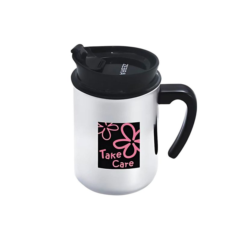 Zebra Double Wall Mug with Pop Up Lid 8cm (Take Care) 1 S