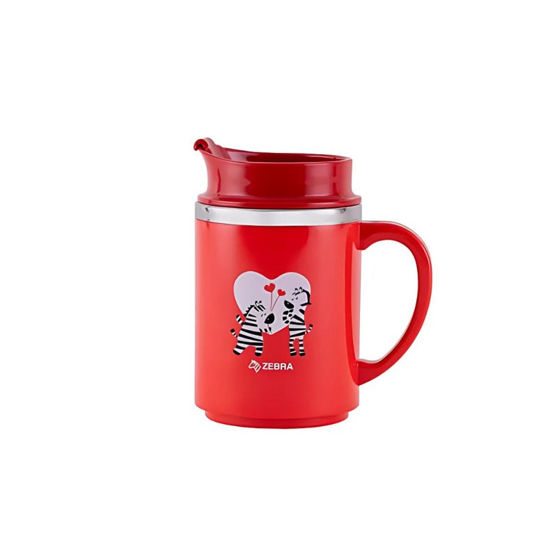 Zebra Stainless Steel Double Wall Mug - Red