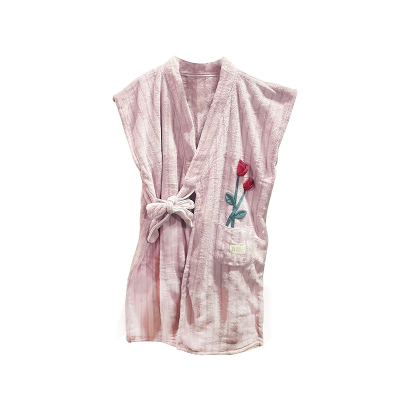 Sweet Home Ladies Slanted Cardigan Bathrobe Loungewear-Purple 1 S