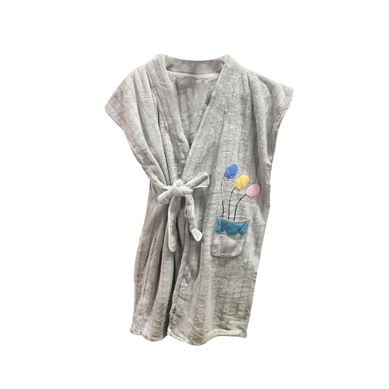 Sweet Home Ladies Slanted Cardigan Bathrobe Loungewear - Grey 1 S