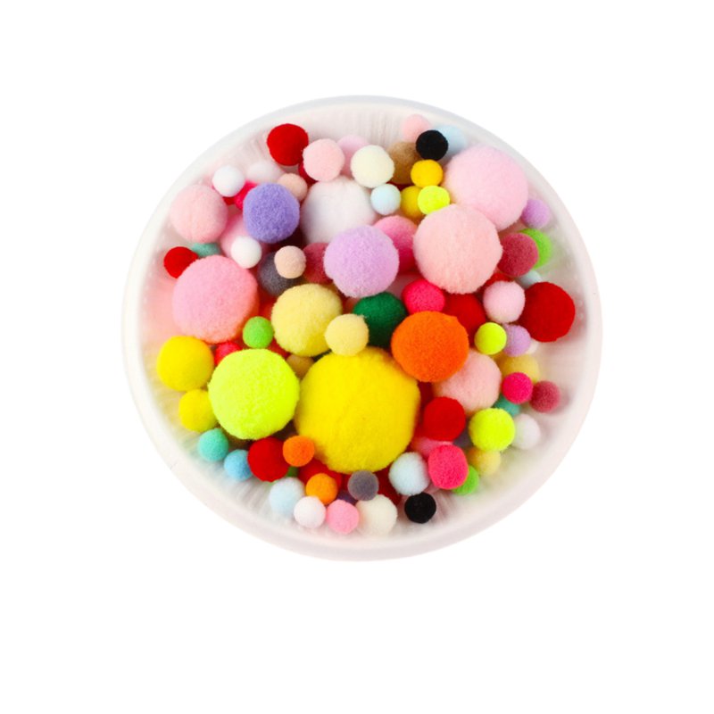CozyNest Assorted Rainbow Mix Pompoms 130 S