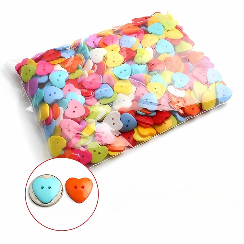 CozyNest Buttons - Assorted Size Heart 50 S
