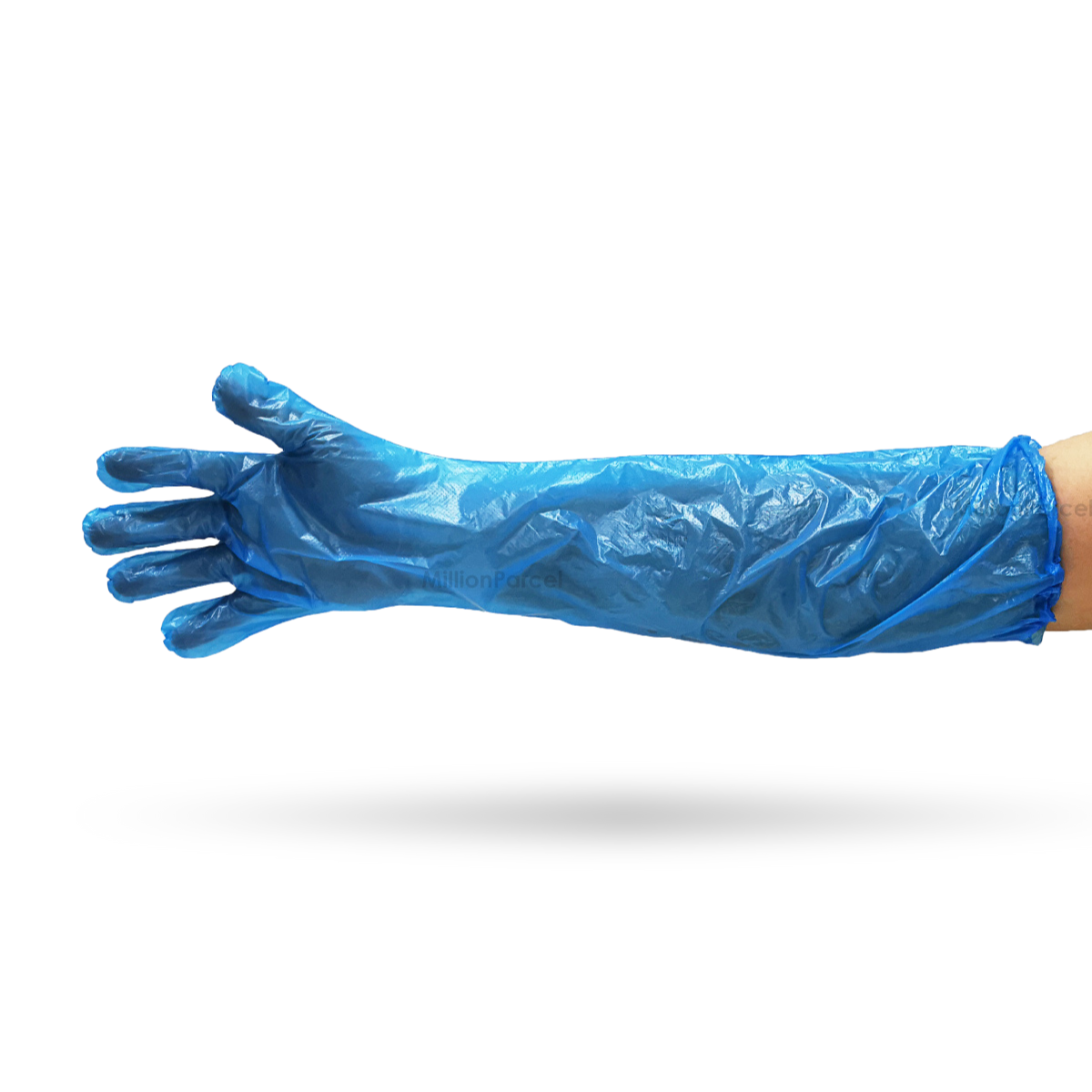Lacy's Embossed HDPE Glove - Blue (Elbow Length L56 x B14cm) 30 S