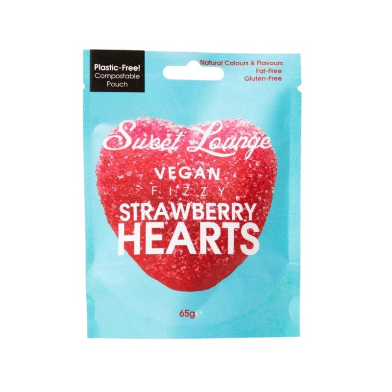 Sweet Lounge Vegan Fizzy Strawberry Hearts