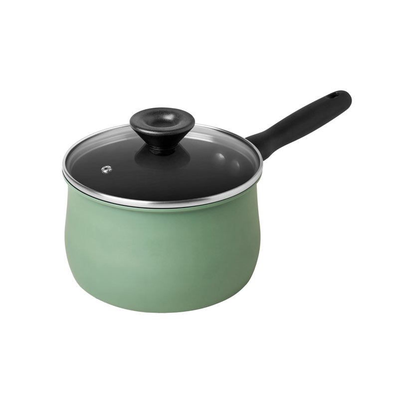 Meyer Moda Nonstick 18cm Saucepan with Glass Lid (Sage)