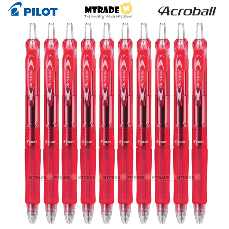 Pilot Acroball Pen 0.5mm - Red Ink (BAB-15EF-RR) 10 S