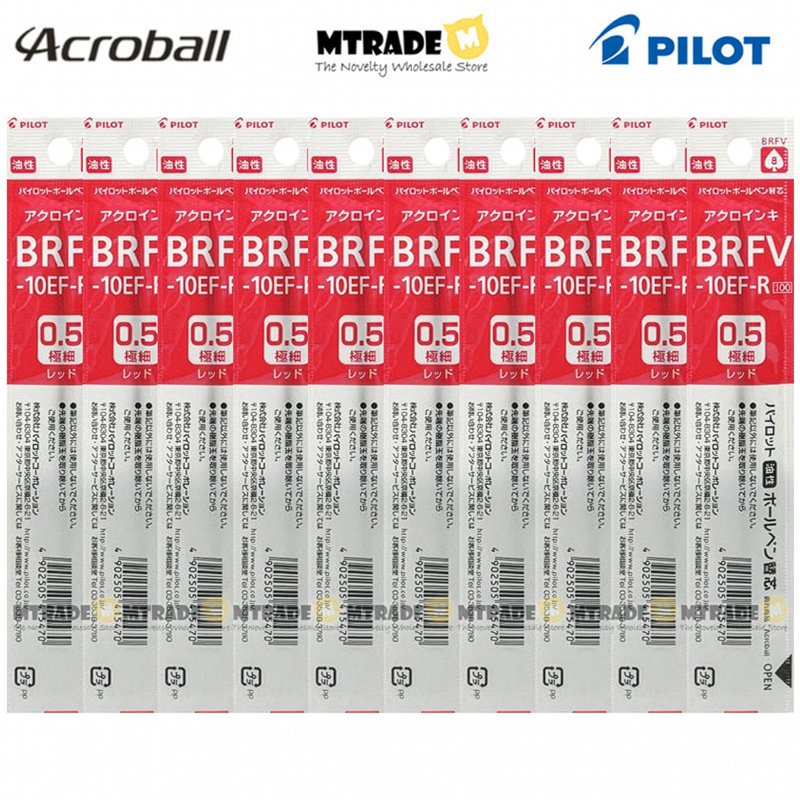 Pilot Acroball Refill 0.5mm - Red Ink (BRFV-10EF-R) 10 S