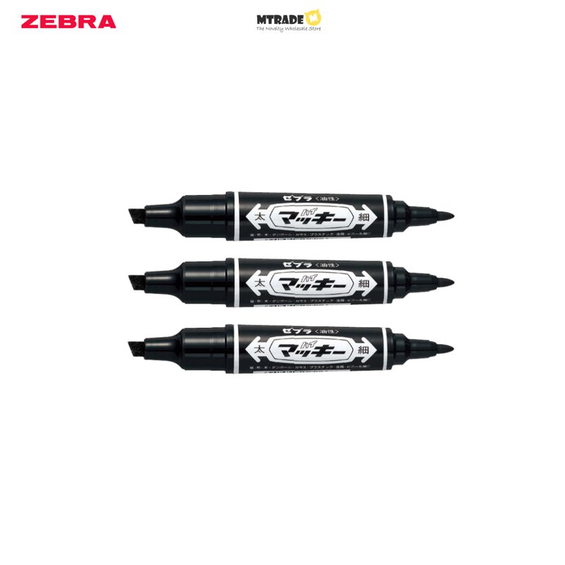 Hi-Mckee Bold/Fine Permanent Marker (Black) 3 S