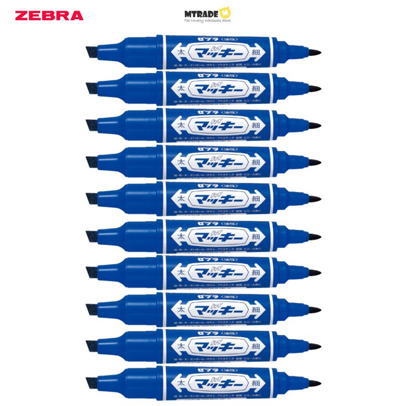 Hi-Mckee Bold/Fine Permanent Marker (Blue) 10 S