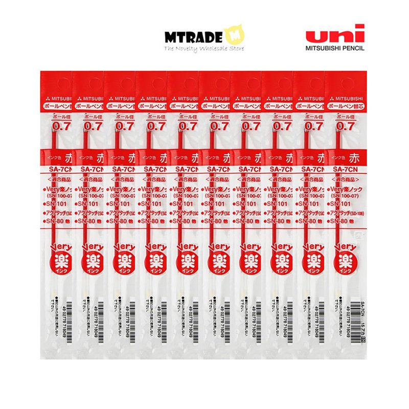Laknock Ballpoint Pen Refill 0.7mm (Red) SA-7CN.15 10 S