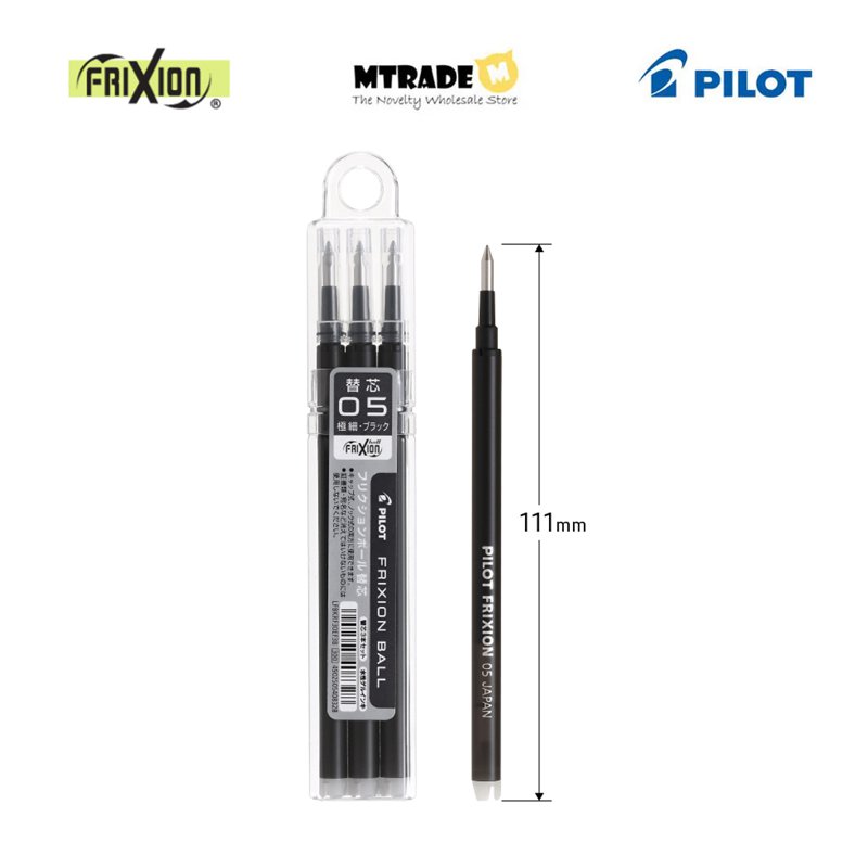 Pilot Frixion Ball Refill 0.5mm (Black Ink) LFBKRF30EF3B 3 S