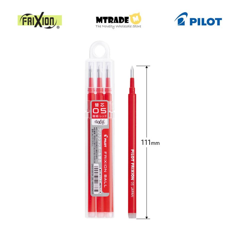 Pilot Frixion Ball Refill 0.5mm (Red Ink) LFBKRF30EF3R 3 S