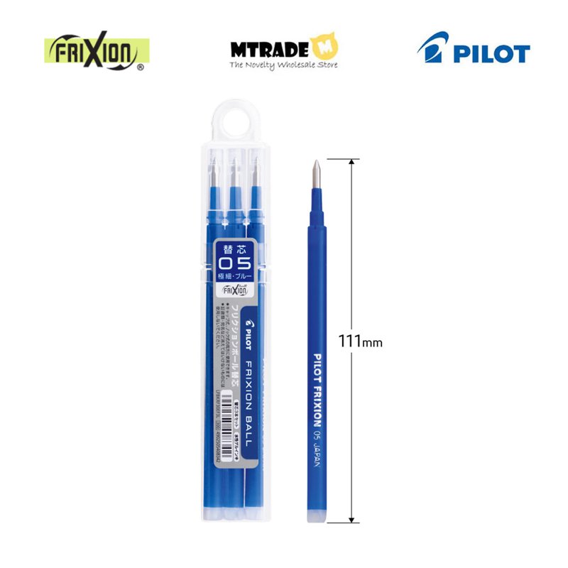 Pilot Frixion Ball Refill 0.5mm (Blue Ink) LFBKRF30EF3L 3 S