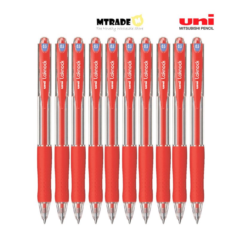 Uni Laknock Ballpoint Pen 0.5mm (Red) SN-100-05.15 10 S