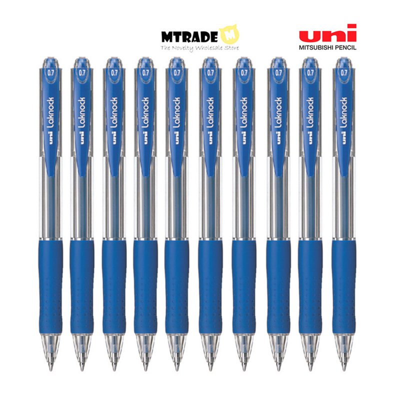 Uni Laknock Ballpoint Pen 0.7mm (Blue) SN-100-07.33 10 S