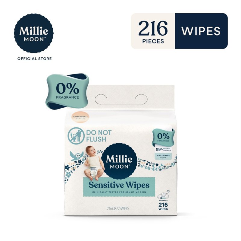Millie Moon Sensitive Wipes 3 x 72 S