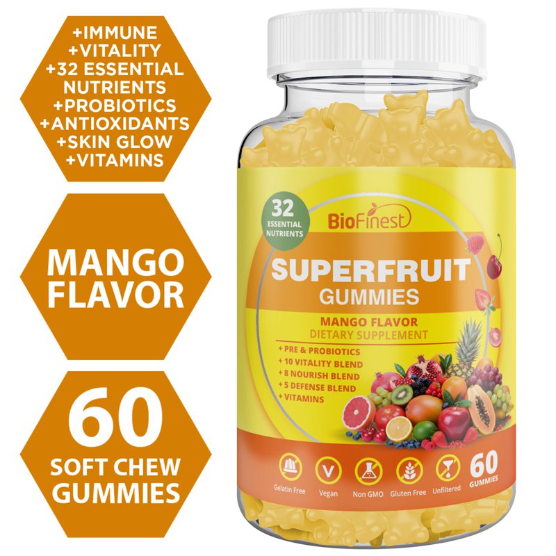 Biofinest Superfruit Gummies Probiotics Antioxidant Immunity 60 S